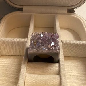 Gemfire Ring In Imperial Peruvian Amethyst-Special Edition Aurora Borealis
